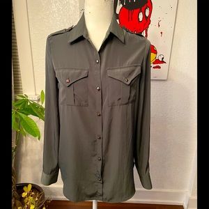 Khaki long sleeve blouse